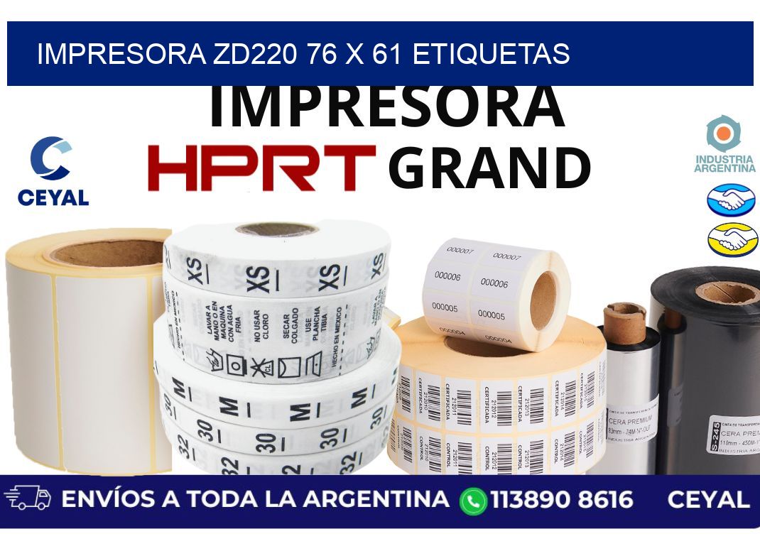 impresora zd220 76 x 61 etiquetas