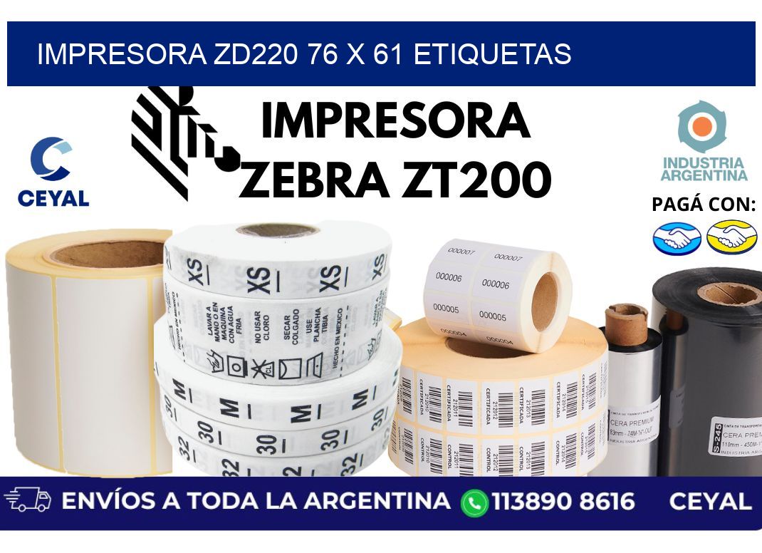 impresora zd220 76 x 61 etiquetas