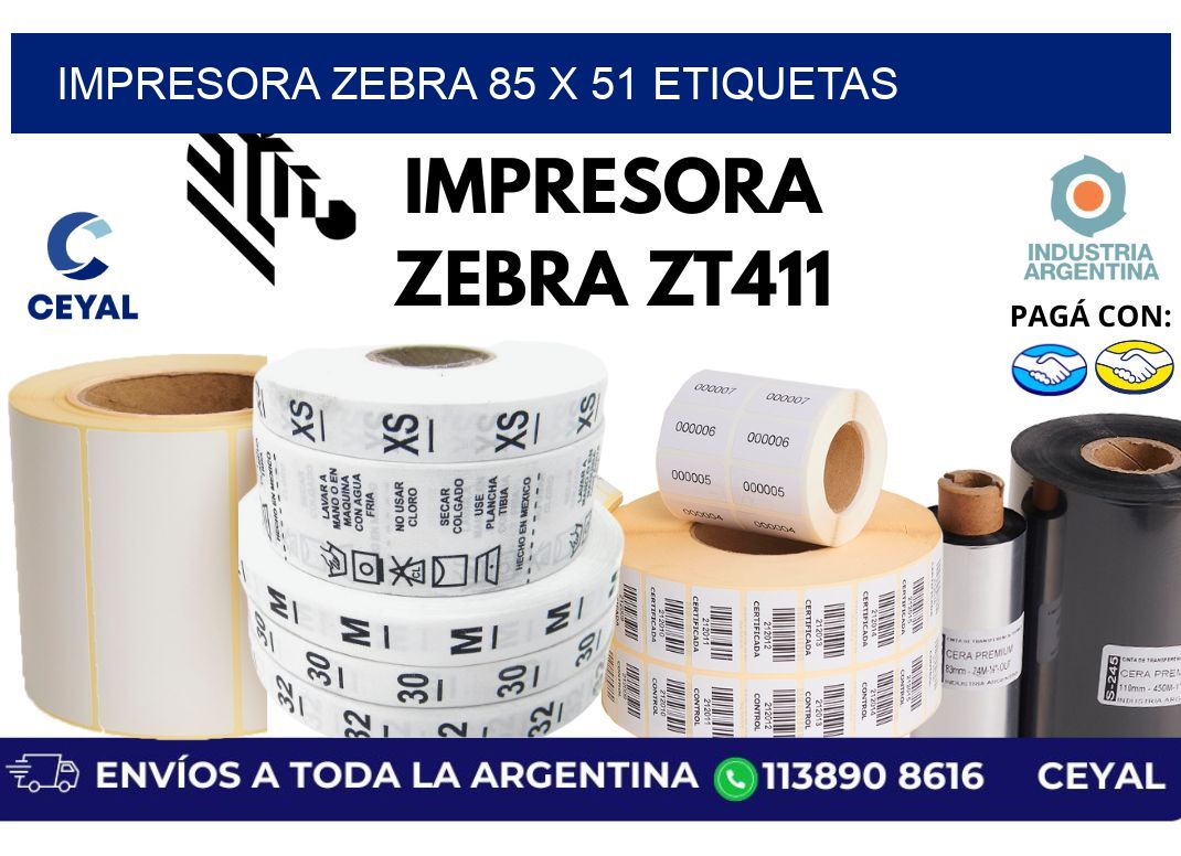 impresora zebra 85 x 51 etiquetas