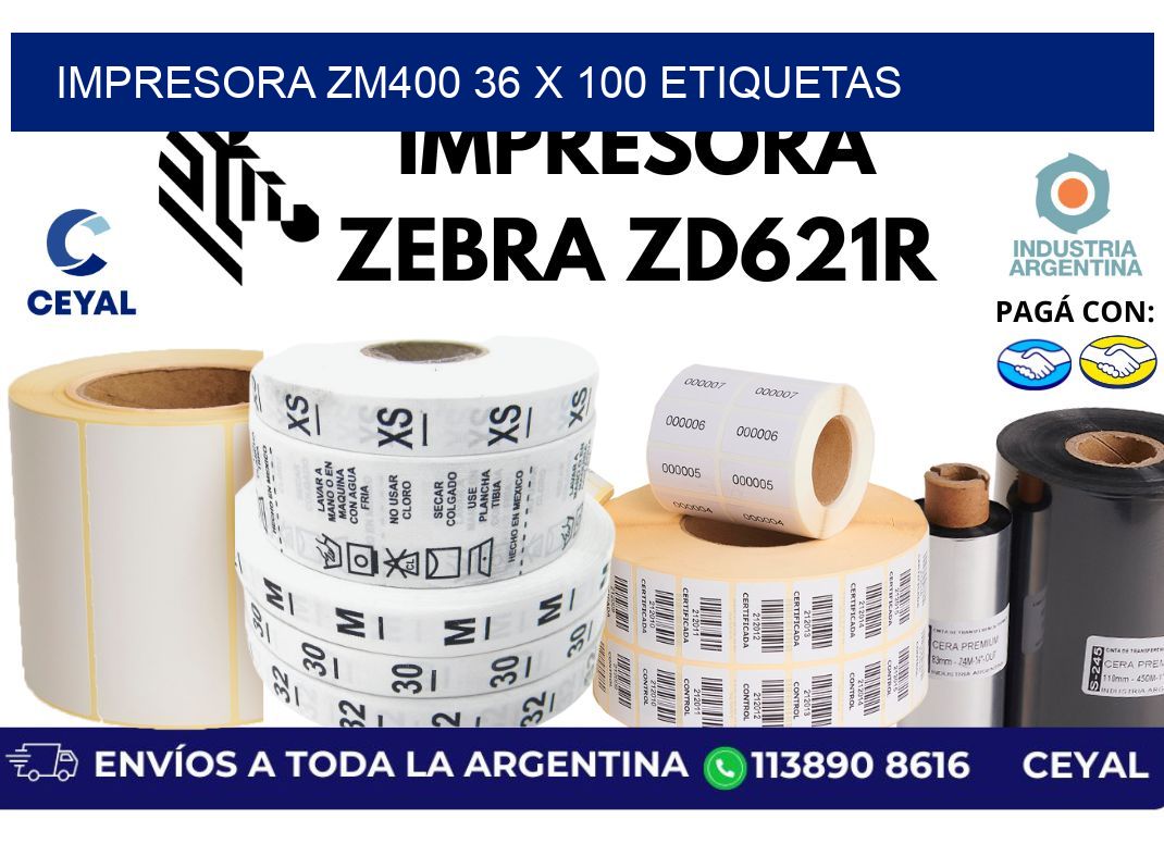 impresora zm400 36 x 100 etiquetas