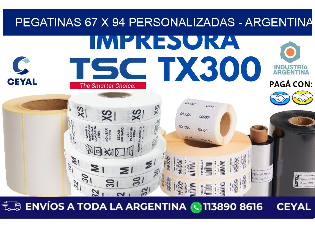 pegatinas 67 x 94 personalizadas - Argentina