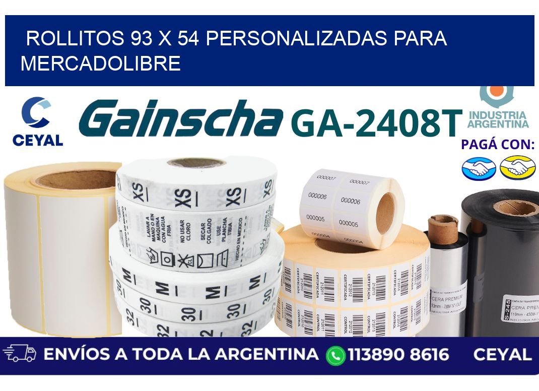 rollitos 93 x 54 personalizadas para mercadolibre