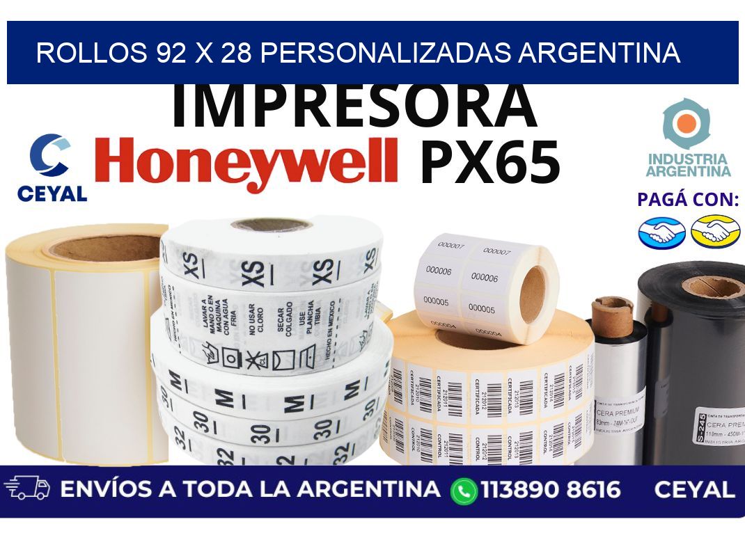 rollos 92 x 28 personalizadas argentina