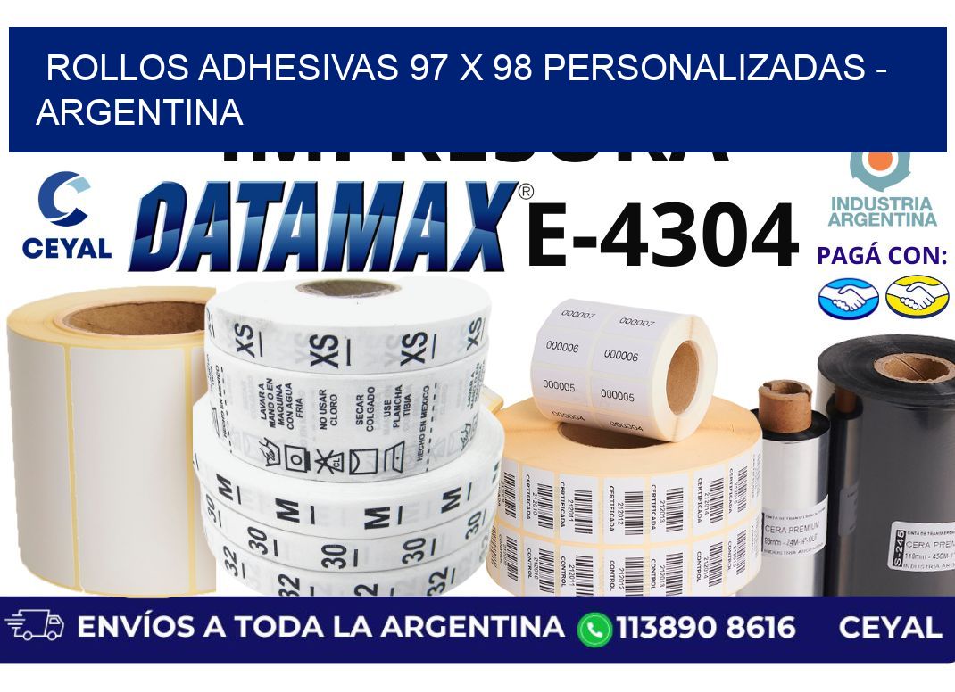 rollos adhesivas 97 x 98 personalizadas – Argentina