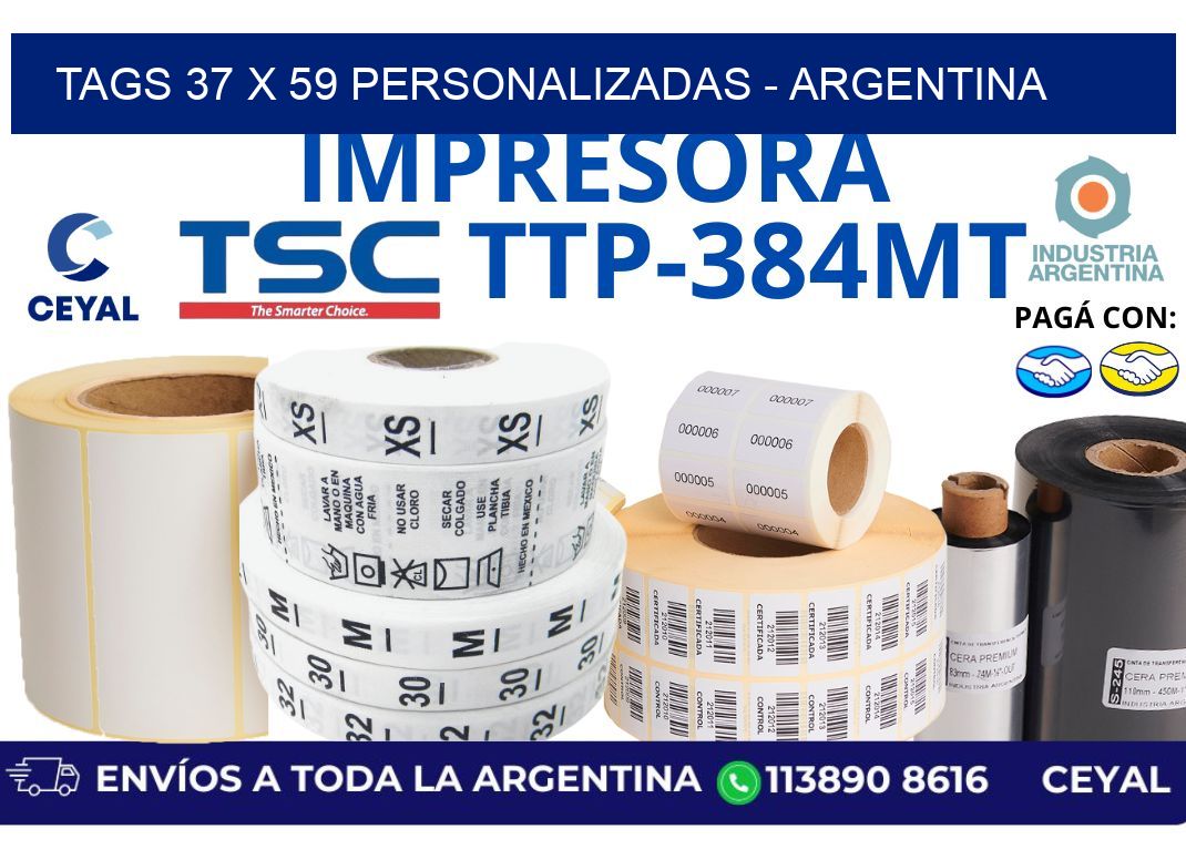 tags 37 x 59 personalizadas - Argentina