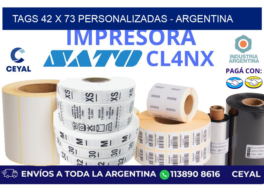 tags 42 x 73 personalizadas - Argentina