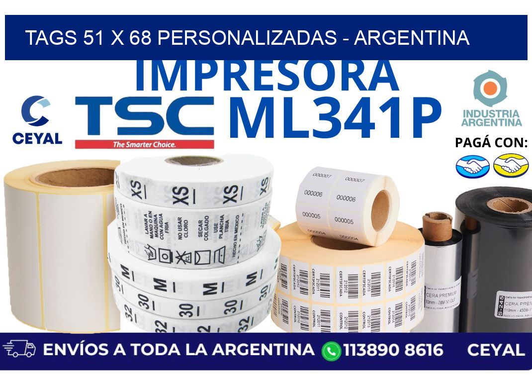 tags 51 x 68 personalizadas - Argentina
