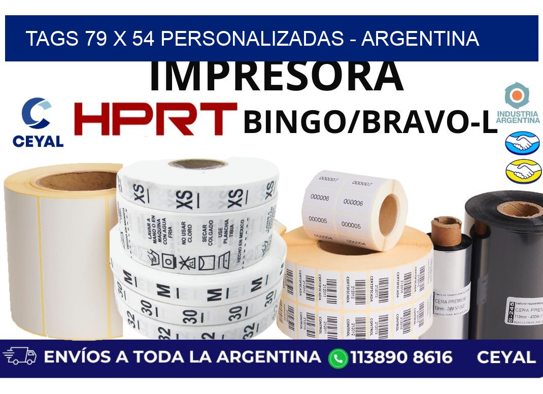 tags 79 x 54 personalizadas - Argentina