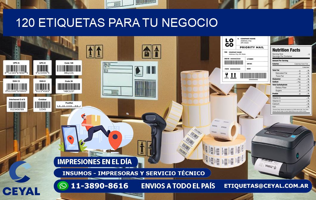 120 etiquetas para tu negocio