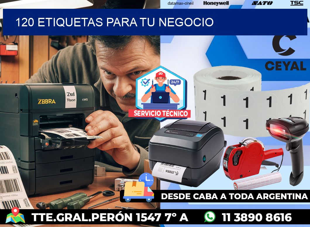 120 etiquetas para tu negocio