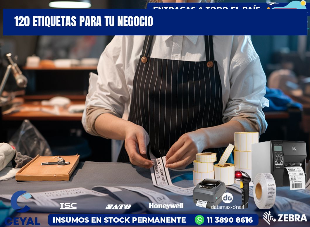 120 etiquetas para tu negocio
