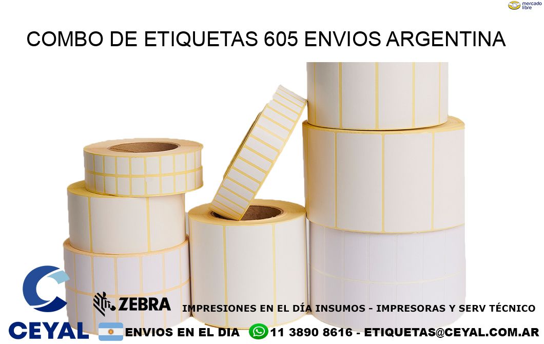 Combo de etiquetas 605 ENVIOS ARGENTINA