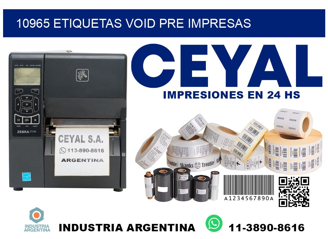 10965 etiquetas void pre impresas