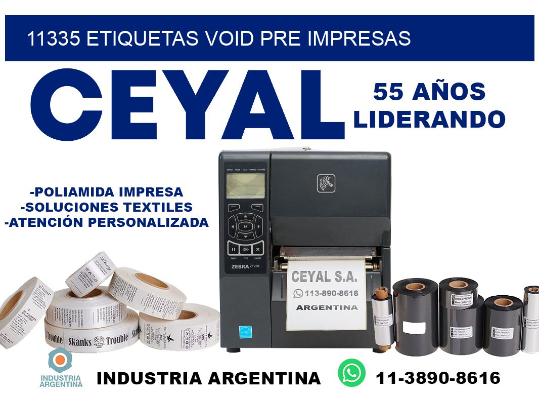 11335 etiquetas void pre impresas