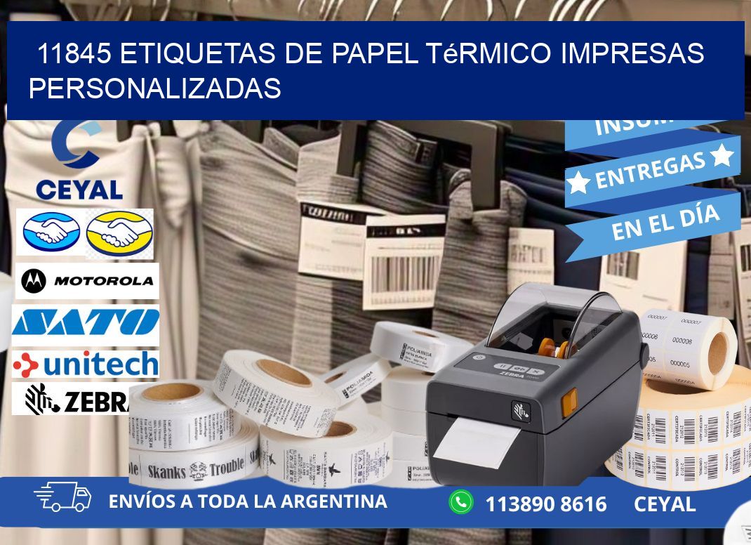 11845 Etiquetas de papel térmico impresas personalizadas