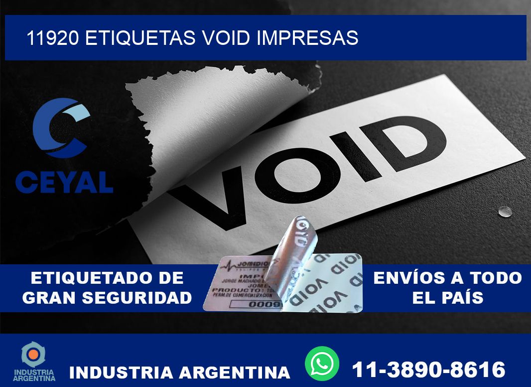 11920 etiquetas void impresas