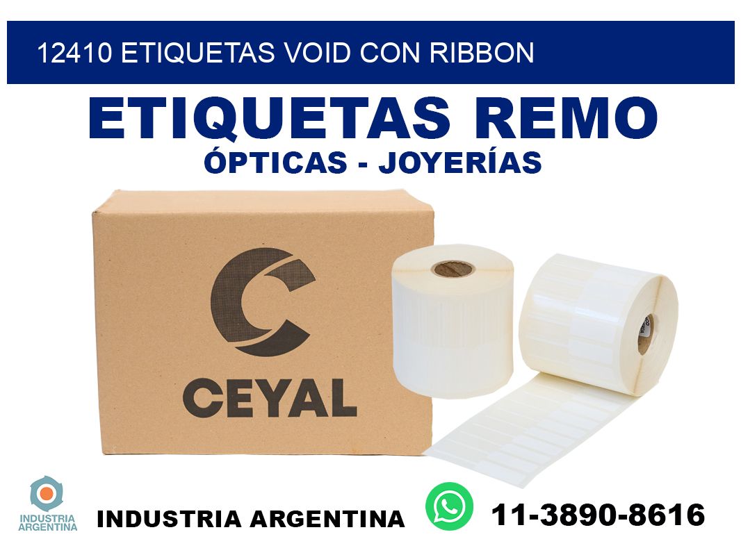 12410 etiquetas void con ribbon