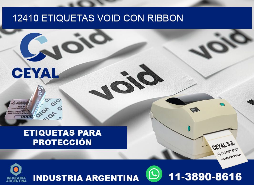 12410 etiquetas void con ribbon
