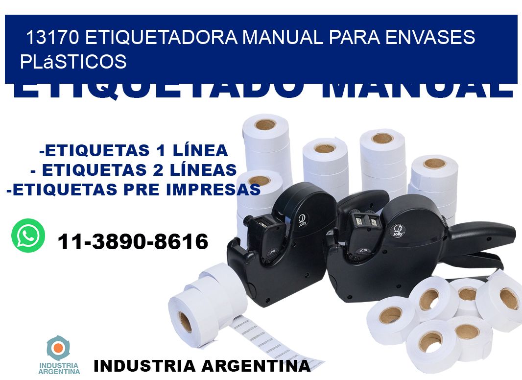 13170 etiquetadora manual para envases plásticos