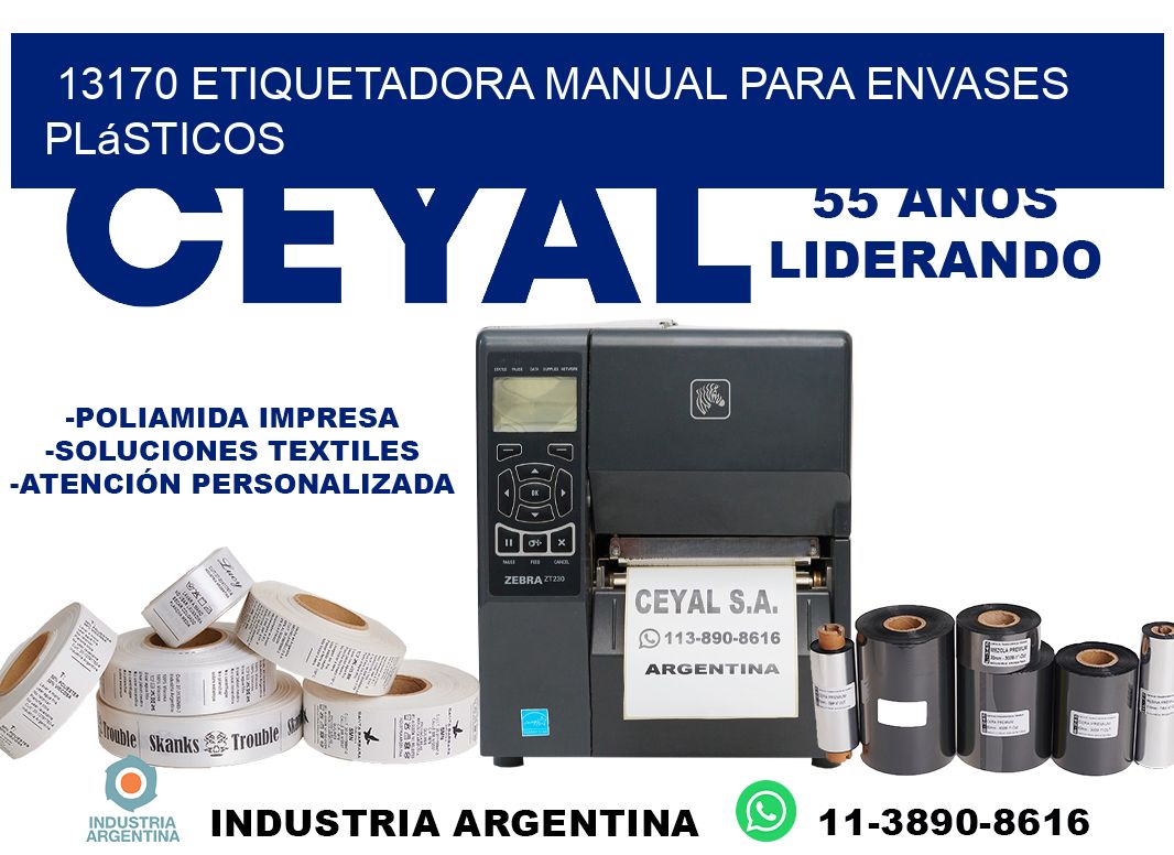 13170 etiquetadora manual para envases plásticos