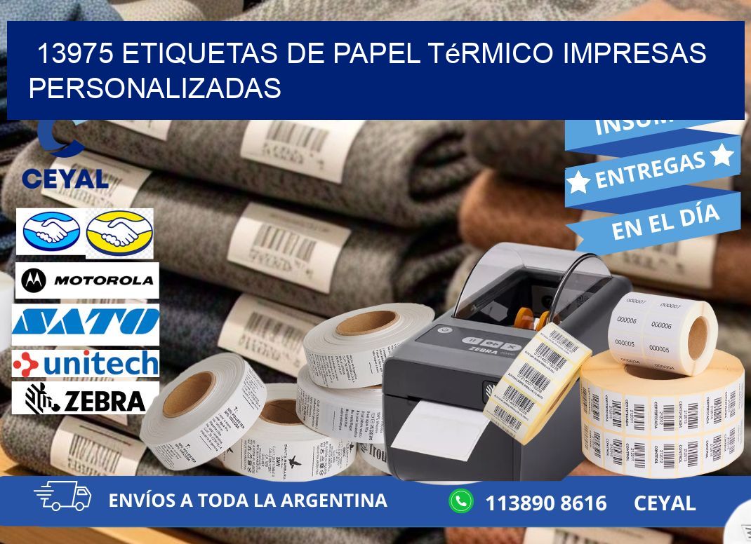 13975 Etiquetas de papel térmico impresas personalizadas