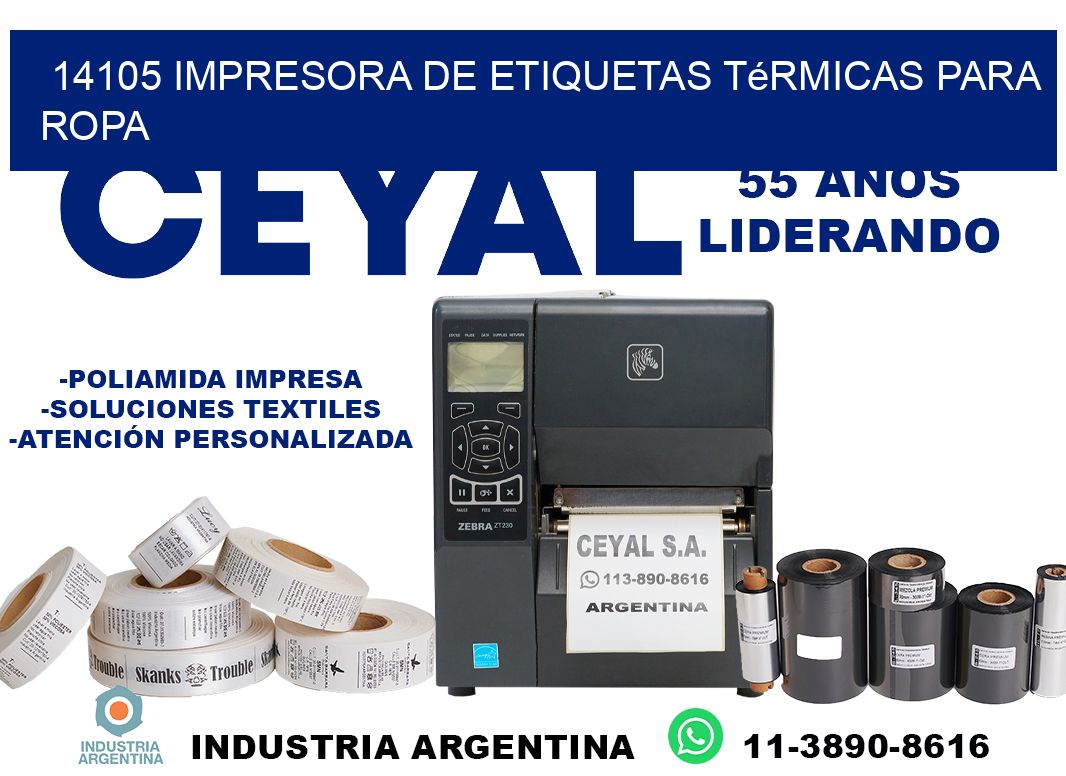14105 impresora de etiquetas térmicas para ropa