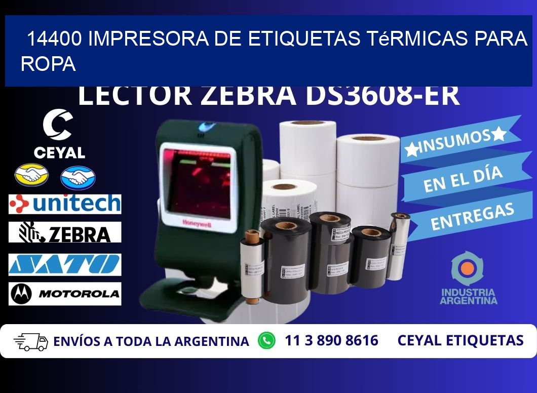 14400 impresora de etiquetas térmicas para ropa