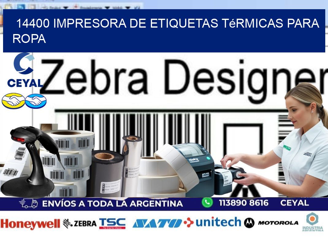 14400 impresora de etiquetas térmicas para ropa