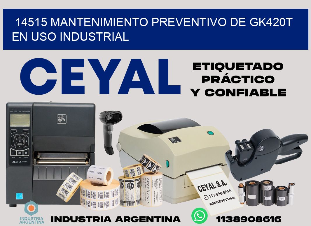 14515 mantenimiento preventivo de gk420t en uso industrial