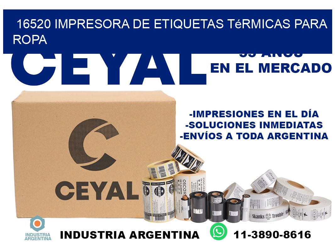 16520 impresora de etiquetas térmicas para ropa