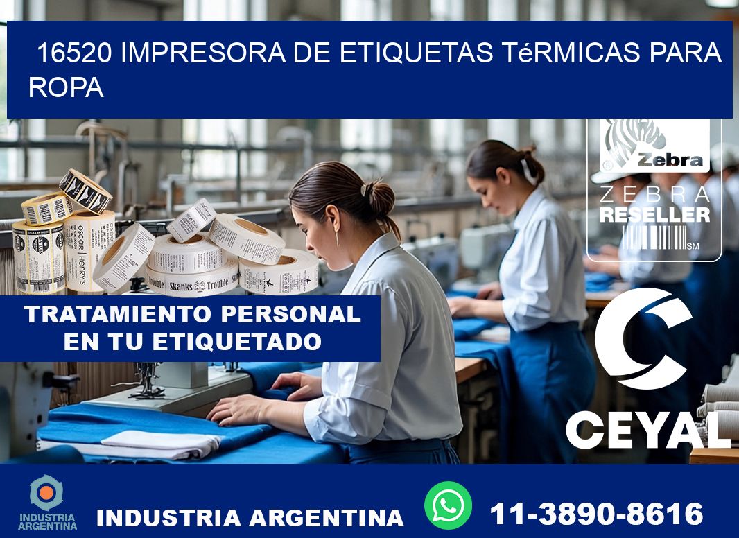 16520 impresora de etiquetas térmicas para ropa