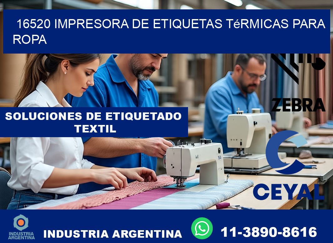 16520 impresora de etiquetas térmicas para ropa