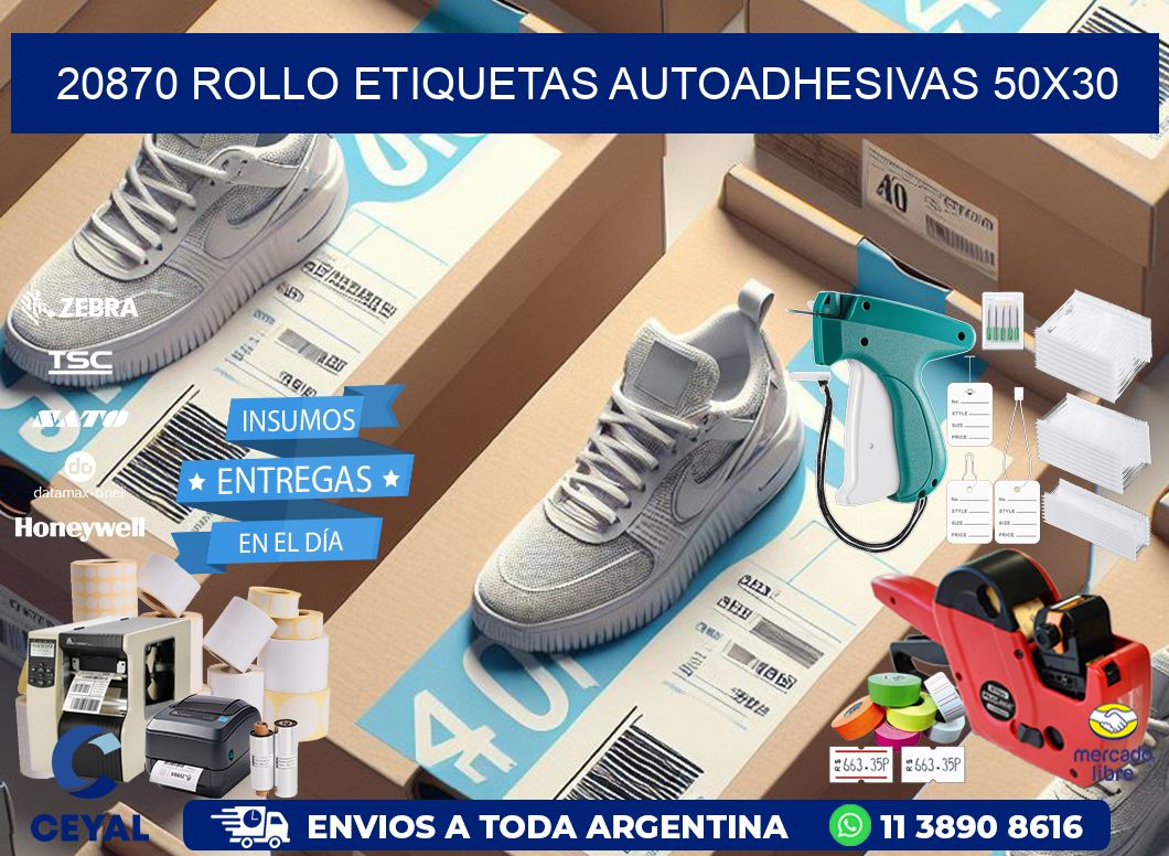 20870 Rollo Etiquetas autoadhesivas 50×30