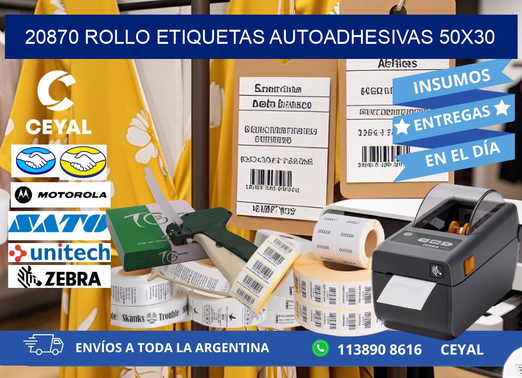 20870 Rollo Etiquetas autoadhesivas 50x30