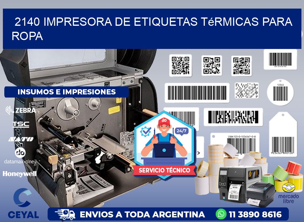 2140 impresora de etiquetas térmicas para ropa