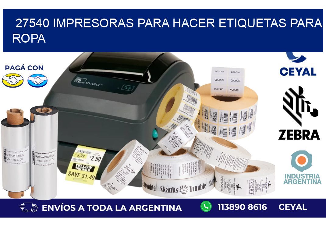 27540 impresoras para hacer etiquetas para ropa