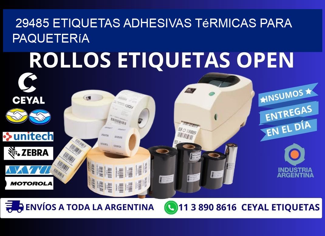 29485 etiquetas adhesivas térmicas para paquetería