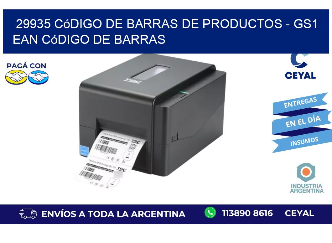 29935 Código de Barras de productos - GS1 ean Código de Barras