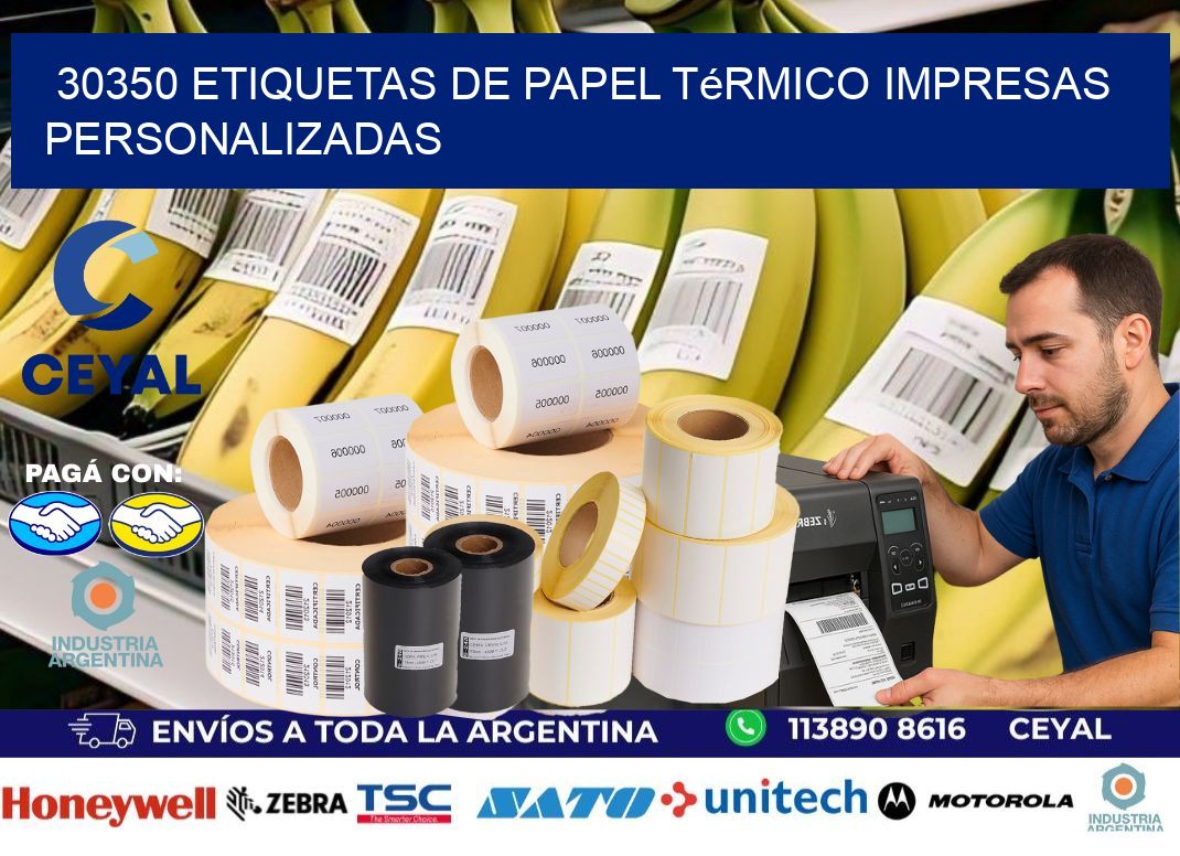 30350 Etiquetas de papel térmico impresas personalizadas