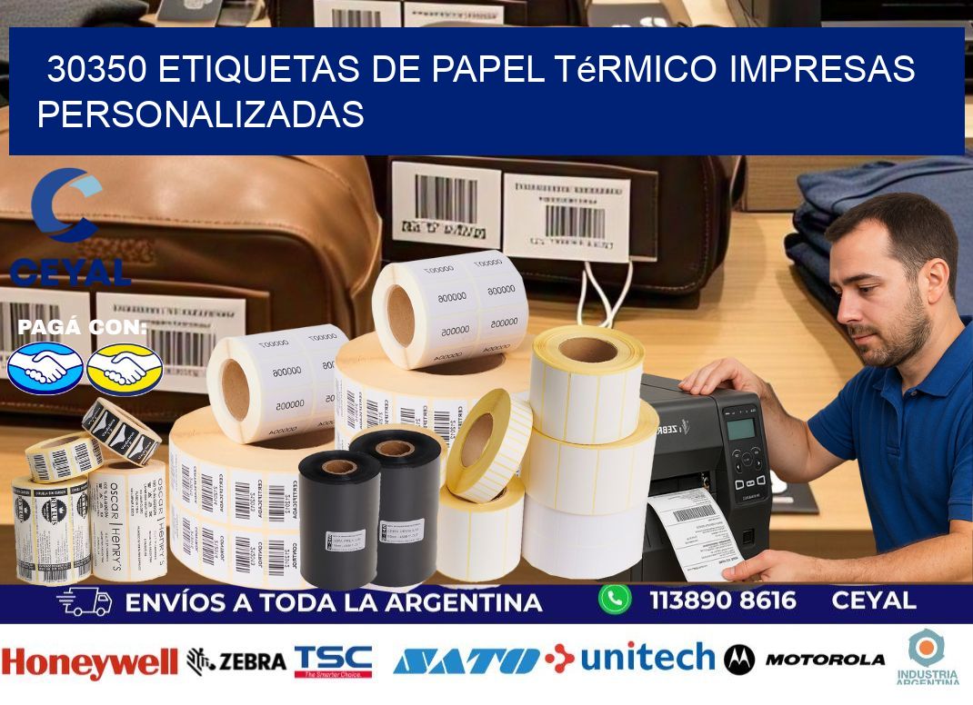 30350 Etiquetas de papel térmico impresas personalizadas