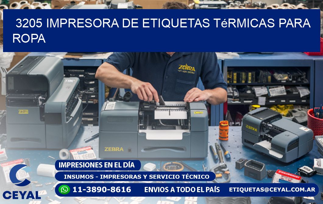 3205 impresora de etiquetas térmicas para ropa