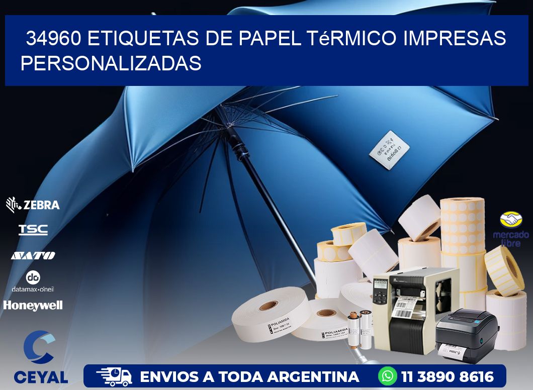 34960 Etiquetas de papel térmico impresas personalizadas