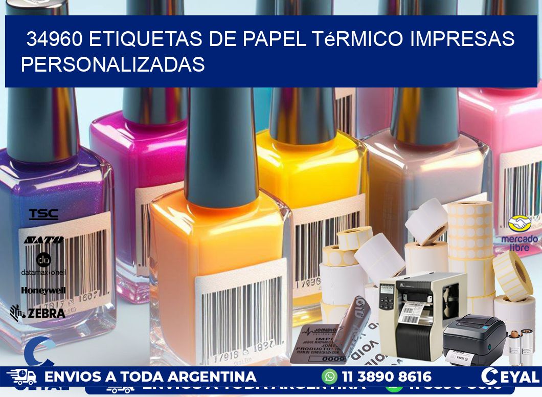 34960 Etiquetas de papel térmico impresas personalizadas