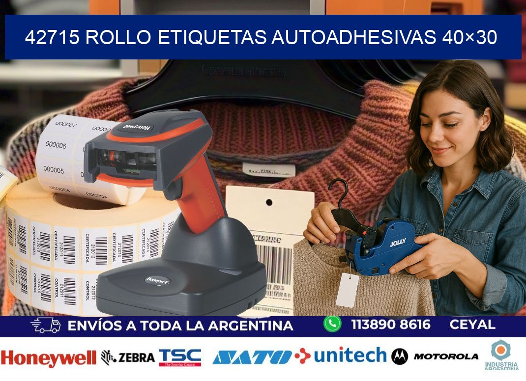 42715 Rollo Etiquetas autoadhesivas 40×30