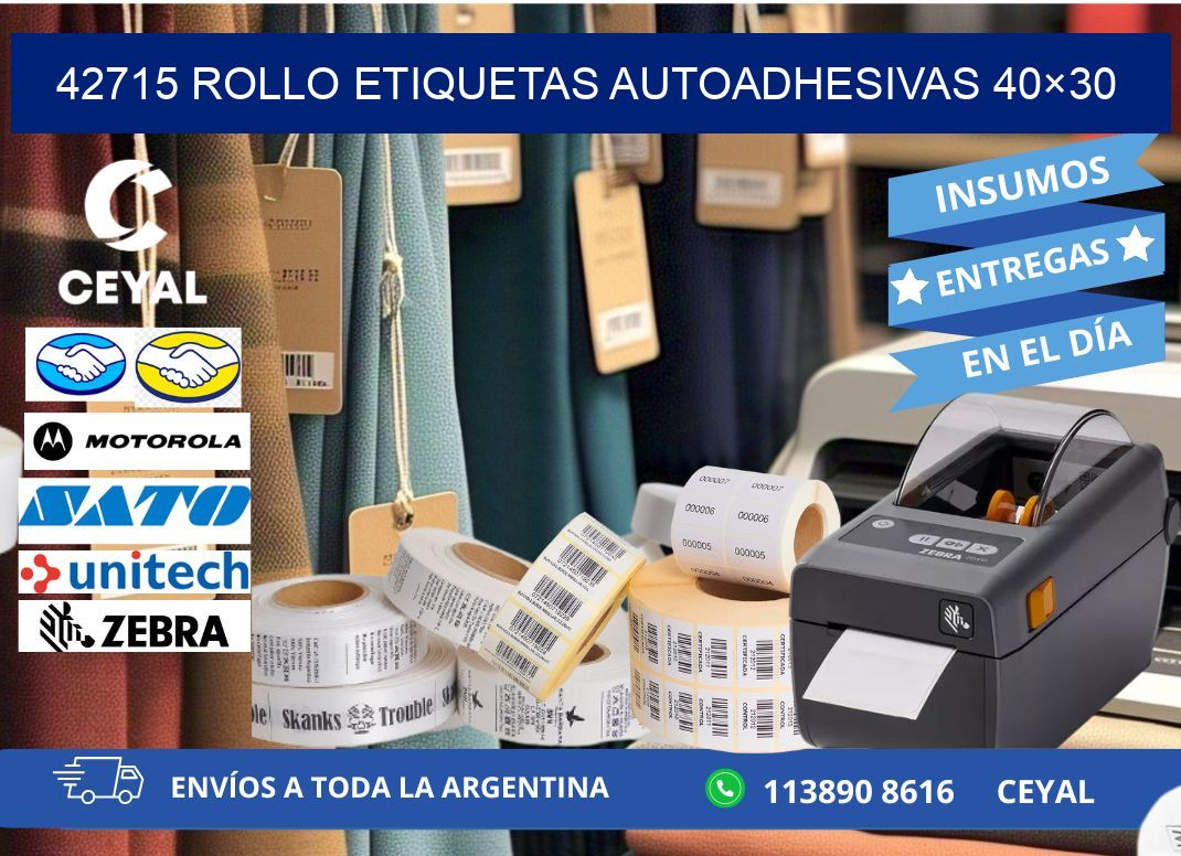 42715 Rollo Etiquetas autoadhesivas 40×30