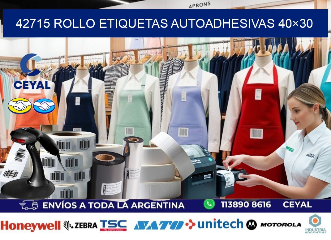 42715 Rollo Etiquetas autoadhesivas 40×30