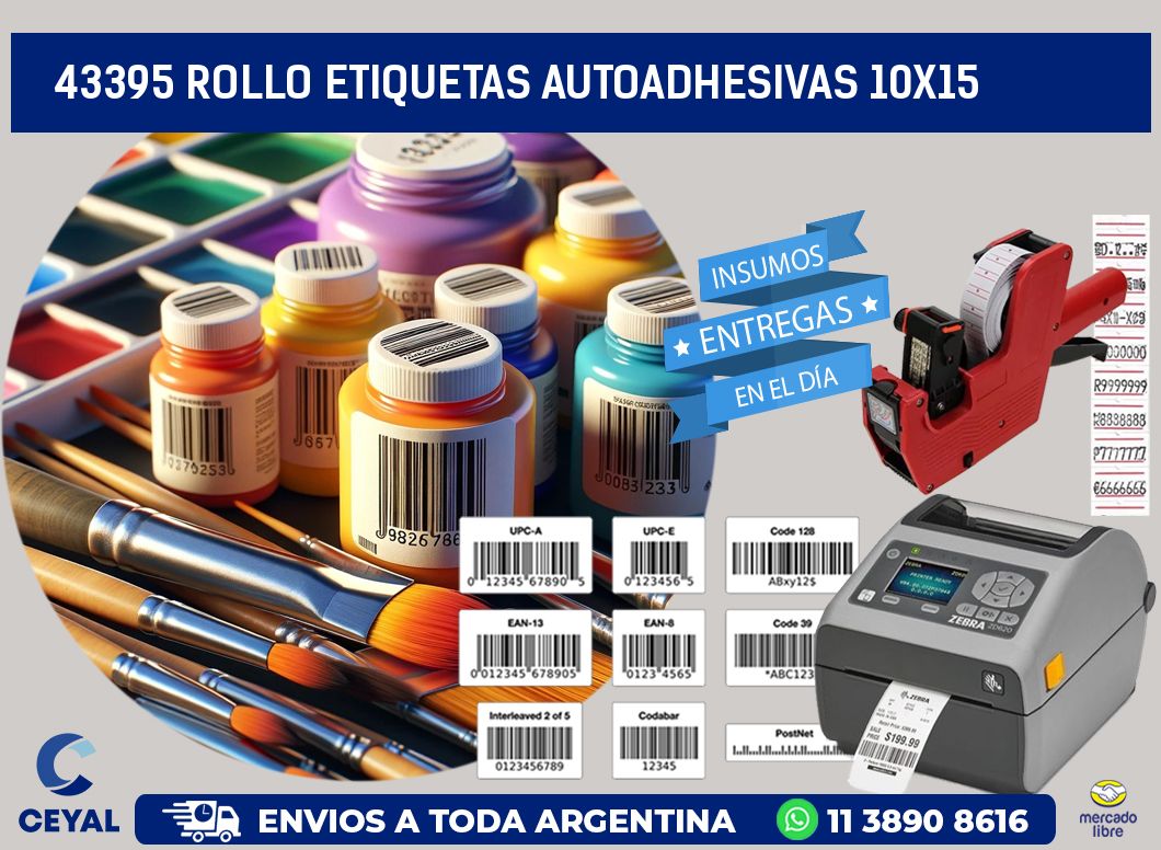 43395 Rollo Etiquetas autoadhesivas 10x15