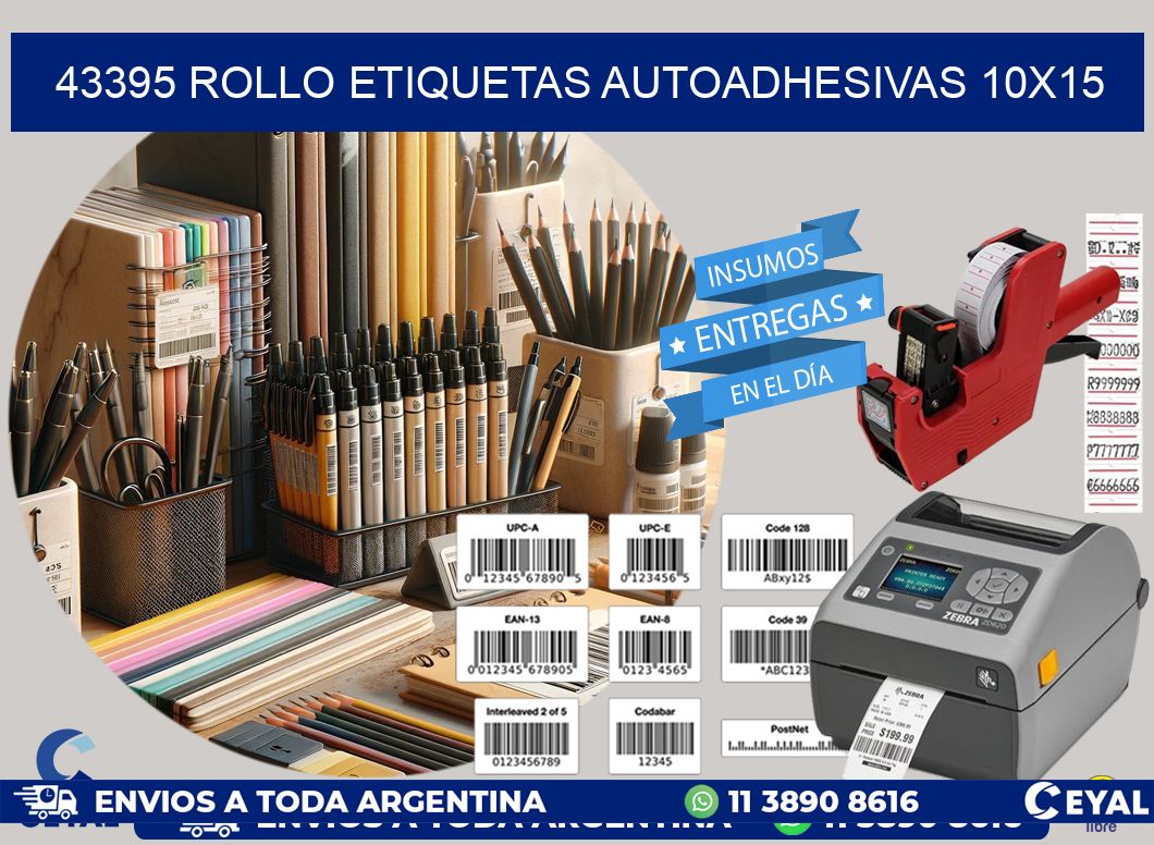 43395 Rollo Etiquetas autoadhesivas 10x15