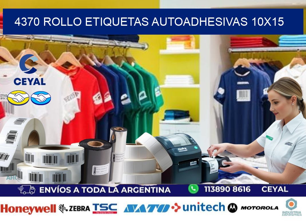 4370 Rollo Etiquetas autoadhesivas 10x15