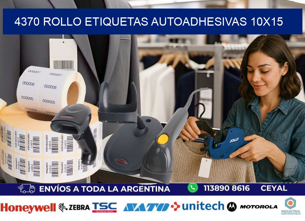 4370 Rollo Etiquetas autoadhesivas 10x15